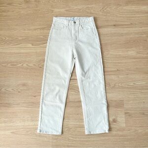 NEW Beige High Waisted Straight Leg Cropped Ankle Jeans